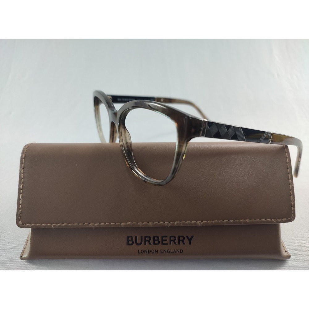 Burberry B 2166 3470 Smoke Tortoise 3D Check Eyeglass‎ Frames 52-16-140 + Case